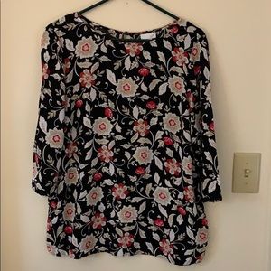 J Jill Med Floral Blouse
